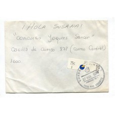 ARGENTINA 1996 SOBRE CON FRANQUEO DEL SELLO VELTON CON VARIEDAD FALTA LA LEYENDA CORREO ARGENTINO, RARISIMO