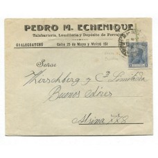 ARGENTINA 1920 SOBRE CIRCULADO CON ESTAMPILLA VARIEDAD "PEPUBLICA" RARO EN CARTA