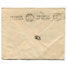 ARGENTINA 1943 CARTA CIRCULADA DESDE URUGUAY CON RARO RECEPCION RECIBIDA VIA COLONIA
