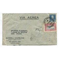 ARGENTINA 1928 ENSAYO VUELO PILOTO MERMOZ Muller Nº 94 , COMPANIA GENERAL AEROPOSTALE CIRCULADO A FRANCIA