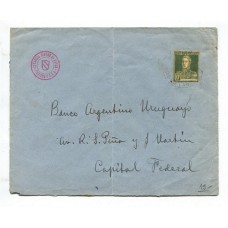 ARGENTINA 1931 ENTERO POSTAL CORTADO Y USADO COMO FRANQUEO EN CARTA CIRCULADA, MUY RARA