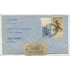 ARGENTINA 1946 CORREO AEREO CARTA CIRCULADA A FRANCIA POR Cia BSAA