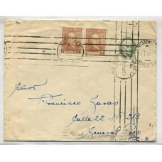 ARGENTINA 1939 SOBRE FRANQUEDO CON ESTAMPILLAS DE SARMIENTO ORDINARIAS Y CONMEMORATIVA