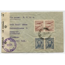 ARGENTINA 1947 SOBRE VIA A EREA POR B.S.A.A. CIRCULADO A ALEMANIA CON CENSURA