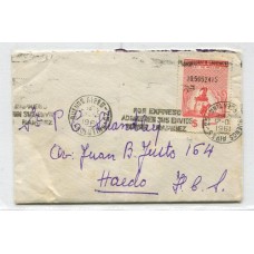 ARGENTINA 1961 CIRCULADO CON ESTAMPILLA FISCAL , RARO