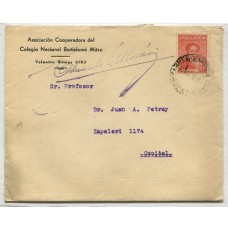 ARGENTINA SERVICIO OFICIAL 1936 CARTA CIRCULADA DESDEE EL COLEGIO BARTOLOME MITRE POR CORREO DEL MINISTERIO M.J.I.