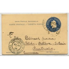 ARGENTINA 1904 ENTERO POSTAL TARJETA CIRCULADA A LA SILECIA POLACA !!