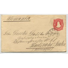 ARGENTINA 1890 SOBRE ENTERO POSTAL CIRCULADO A ALEMANIA MATASELLO SUCURSAL BOCA