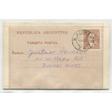 ARGENTINA 1891 ENTERO POSTAL CARTA KIDD CON MATASELLO NUEVA ALEMANIA ENTRE RIOS, RARO