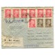 ARGENTINA 1952 SOBRE FRANQUEADO CON ESTAMPILLAS DE EVITA CIRCULADO A EE. UU. PERONISMO EVA PERON