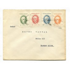 ARGENTINA 1938 SOBRE CIRCULADO CON SERIE SARMIENTO GJ 818/21