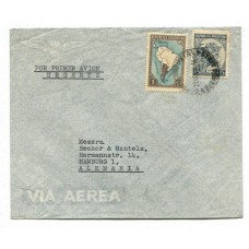 ARGENTINA 1935 CORREO AEREO CARTA CIRCULADA A ALEMANIA CON SELLO MAPA CON LIMITES