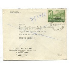 ARGENTINA 1960 PROCERES Y RIQUEZAS 2 SOBRE FRANQUEADO CON ESTAMPILLA DE $ 10 HUMAHUACA POR CORREO EXPRESO