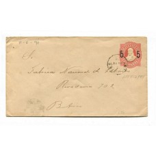 ARGENTINA 1891 ENTERO POSTAL SOBRE CON MATASELLO ARRECIFES