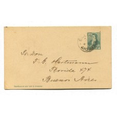 ARGENTINA 1893 ENTERO POSTAL TARJETA CON MATASELLO SALTA