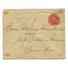 ARGENTINA 1904 ENTERO POSTAL SOBRE CON MATASELLO VILLA MANTERO ENTRE RIOS