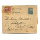 ARGENTINA 1911 ENTERO POSTAL FAJA DE LABRADOR CON ESTAMPILLA DE SAN MARTIN EN OVALO CIRCULADO A EE. UU.