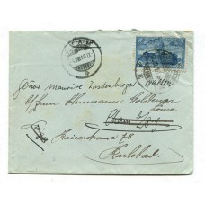 ARGENTINA 1910 SOBRE CIRCULADO A SUIZA Y REEDIRIGIDO ALEMANIA CON ESTAMPILLA CONMEMORATIVA DE LA REVOLUCION DE MAYO DE 12 Ctvs.