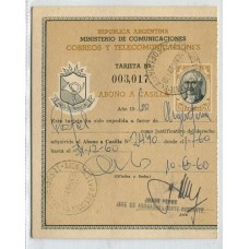 ARGENTINA 1960 ENTERO POSTAL ABONO A CASILLA DE $ 120