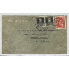 ARGENTINA 1935 FRANQUEO MIXTO CORREO AEREO CARTA CIRCULADA A USA