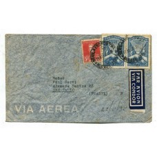 ARGENTINA 1935 CORREO AEREO CARTA CIRCULADA A BRASIL POR CONDOR FRANQUEO DE $ 0,35