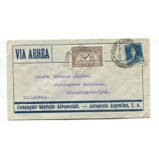 ARGENTINA 1932 CORREO AEREO CARTA CIRCULADA A INGLATERRA POR Cia. Gral. AEROPOSTAL CON FRANQUEO DE $ 0,84