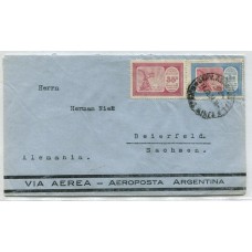 ARGENTINA 1934 CORREO AEREO CARTA CIRCULADA A ALEMANIA POR Cia. Gral. AEROPOSTAL CON ESTAMPILLA DE $ 1,80