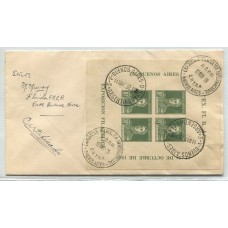 ARGENTINA 1939 SOBRE CIRCULADO CON BLOQUE GJ HB 1