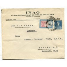 ARGENTINA 1932 CORREO AEREO CARTA CIRCULADA A ALEMANIA CON FRANQUEO DE $ 1,92