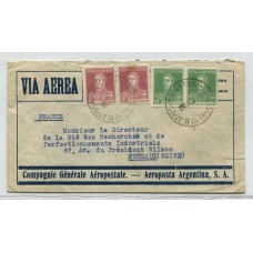 ARGENTINA 1931 CORREO AEREO CARTA DE AEROPOSTA CIRCULADA FRANCIA CON FRANQUEO DE $ 0,66