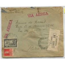 ARGENTINA 1933 CORREO AEREO CARTA CIRCULADA BRASIL CON FRANQUEO DE $ 0,55