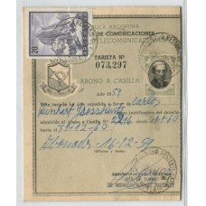 ARGENTINA 1959 ENTERO POSTAL ABONO A CASILLA DE $ 80 CON FRANQUEO ADICIONAL
