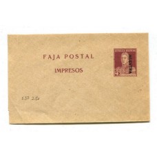 ARGENTINA 1923 ENTERO POSTAL SAN MARTIN CON PUNTO FAJA 4 Cts. CON SOBRECARGA MUESTRA