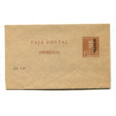 ARGENTINA 1923 ENTERO POSTAL SAN MARTIN CON PUNTO FAJA 1 Ct. CON SOBRECARGA MUESTRA