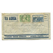 ARGENTINA 1931 CORREO AEREO CARTA CIRCULADA A INGLATERRA POR Cia. Gral. AEROPOSTAL CON FRANQUEO DE $ 0,84