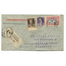 ARGENTINA 1934 CORREO AEREO CARTA CIRCULADA A ALEMANIA CON FRANQUEO DE $ 1,36