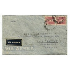ARGENTINA 1935 CORREO AEREO CARTA CIRCULADA A BRASIL POR CONDOR FRANQUEO DE $ 0,60