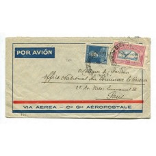 ARGENTINA 1932 CORREO AEREO CARTA CIRCULADA A FRANCIA POR Cia. Gral. AEROPOSTAL FRANQUEO DE $ 1,20