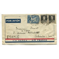 ARGENTINA 1935 CORREO AEREO CARTA CIRCULADA A FRANCIA POR AIR FRANCE CON FRANQUEO DE $ 1,15