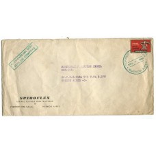 ARGENTINA 1961 SOBRE CIRCULADO POR CORREO PRIVADO CON ESTAMPILLA Y SELLO DE SPIROFLEX, MUY RARO