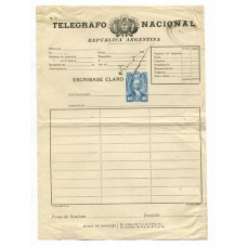 ARGENTINA 1888 ENTERO POSTAL TELEGRAFO KIDD PAPEL SIN FILIGRANA VK 3