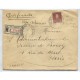 ARGENTINA 1933 GJ 618 SOBRE CIRCULADO A FRANCIA CON ESTAMPILLA DE SAN MARTIN VARIEDAD PAPEL RAYADO