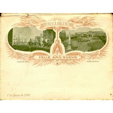 ARGENTINA 1900 ENTERO POSTAL SOBRE CARTA VISTA DE BUENOS AIRES