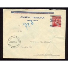 ARGENTINA 1940 ENTERO POSTAL SOBRE SERVICIO OFICIAL USADO