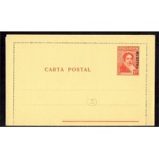 ARGENTINA 1936 ENTERO POSTAL CAP- 52 CARTA POSTAL CON SOBRECARGA MUESTRA