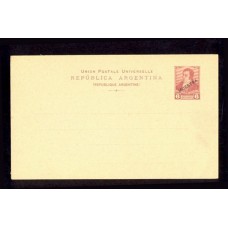 ARGENTINA 1892 ENTERO POSTAL TARJETA CON SOBRECARGA MUESTRA 6 CENTAVOS