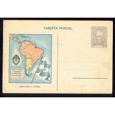ARGENTINA 1934 ENTERO POSTAL TARJETA CON ESTADISTICA