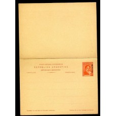 ARGENTINA 1936 ENTERO POSTAL TARJETA DOBLE DE PROCERES Y RIQUEZAS 1 CON SOBRECARGA MUESTRA