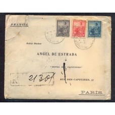 ARGENTINA 1903 CARTA CERTIFICADA CON ESTAMPILLA DE 50 Cts. CIRCULADA A FRANCIA, RARA