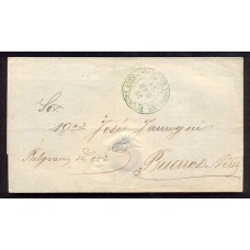 ARGENTINA 1864 MENSAJERIA MSJ 132 PLIEGO CON MARCA NUEVAS PENINSULARES DE TORRES y BERGEIRE, HERMOSA U$ 300